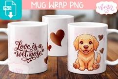 Dog lover Valentine Mug Wrap PNG, Dog Owner Mug PNG Product Image 1
