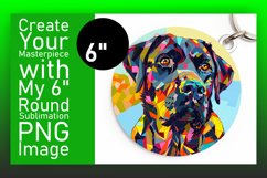 Radiant Abstract Dog Round Design Keychain Sublimation Product Image 1