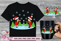 Kids Winter illustration svg , for Silhouette and Cricut Product Image 2