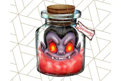 Halloween Monster Clipart PNG, Monsters in Jars, Spooky Png Product Image 5