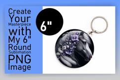 Charming Round Design Keychain Template , Horse Product Image 1