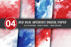 Red Blue Abstract Digital Paper Product Image 1