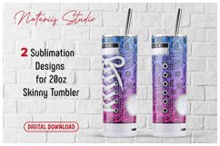 Monogram Sneaker patterns for 20oz SKINNY TUMBLER. Product Image 1