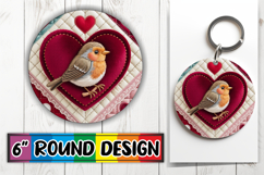 Blissful Keychain Round Style, Valenines Animals Product Image 1