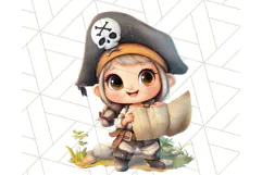 Cartoon Pirate Kids and Animals PNG Clipart for Fun Designs Product Image 5