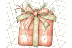 Vintage Christmas Ornaments and Presents PNG Holiday Clipart Product Image 5