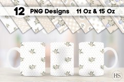 12 Watercolor Flowers Mug Sublimation PNG Bundle, Mug Wrap Product Image 1