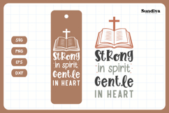 Christian Bookmark Saying SVG | Strong in Spirit Product Image 3