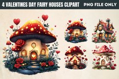 Valentines Day Fairy Houses Clipart PNG Product Image 1