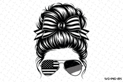 USA Messy Bun svg | 4th of july Svg | Svg Cut Files Product Image 1