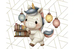 Magical Bookish Unicorn PNG Clipart Reading Books & Stories Product Image 5