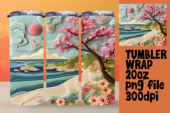 Beautiful 3D Summer Tumbler Wrap Sublimation Product Image 1