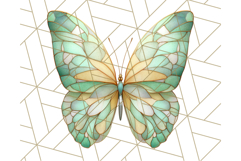 Stained Glass Butterfly PNG Colorful Clipart for Sublimation Product Image 5