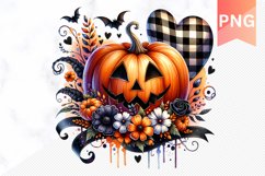 Flowers Halloween Sublimation - Flowers Clipart PNG Design Product Image 1