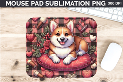 Watercolor Dog Mouse Pad Sublimation - Valentines PNG Design Product Image 1
