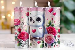 Owl Valentine&#039;s Day Tumbler Wrap Sublimation Product Image 1