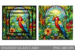 Stained Glass Bird Card. Bird Stained Glass Card Sublimation Product Image 1