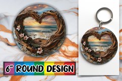 Heartwood Serenity: Heart Frame Sublimation PNG Product Image 1