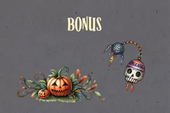 Watercolor Halloween Zombie Doll. PNG sublimation Product Image 5