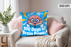 100 days of school Pillow Design, Teacher PNG Sublimation Product Image 1