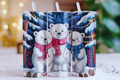 Christmas Bear Tumbler Wrap | Christmas Wrap Product Image 1