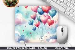 Love Balloons Mouse Pad, Valentine Mouse Pad PNG Design Product Image 1