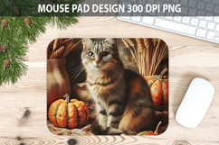 Cat Mouse pad Sublimation - Thanksgiving PNG Design Product Image 1