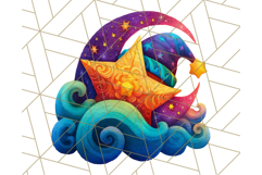 Whimsical Celestial Moon and Stars Clipart Constellation Png Product Image 5