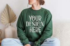 Forest green Gildan 18000 Sweatshirt Model Mockups Product Image 1