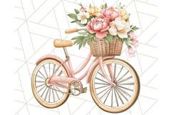 Bicycle with Flowers PNG, Pastel Spring Floral Bike Clipart Product Image 5