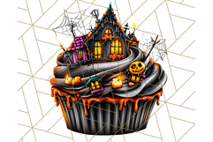 Halloween Cupcake PNG Clipart with Witch Hats and Ghosts Product Image 5