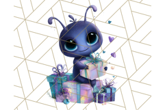 Alien Christmas Clipart, Cute Outer Space Holiday PNG Product Image 5