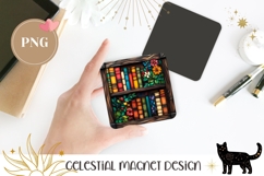 Colorful Books Magnet Design, Stained Glass Magnet Product Image 1