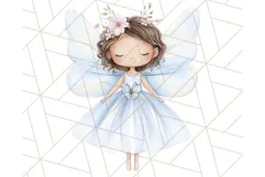 Pastel Blue Fairy Garden Clipart, Enchanted Cottagecore Png Product Image 5