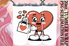 Bright Sublimation 20oz tumbler wrap, Valenines Heart Product Image 1