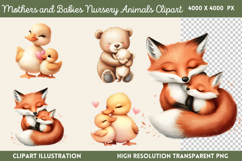 Mothers and Babies Nursery Animals PNG Product Image 1