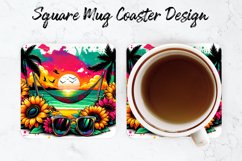 Beach Sunset Mug coaster | Coaster | Sublimation Design Product Image 1