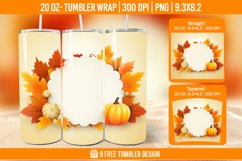 Pumpkin Tumbler Sublimation Wrap, 20 oz Fall Tumbler Wrap Product Image 1