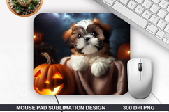 Halloween Dog Mouse Pad Sublimation, Halloween Mouse Pad PNG Product Image 1