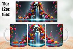 Halloween Skull Mug Wrap Sublimation 11oz, 12oz, 15oz Product Image 1