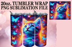 Vibrant spirit 20oz tumbler wrap, Cat Product Image 1