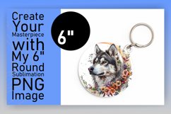 Colorful Round Dog Sublimation Keychain Product Image 1