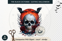 The Black October Gothic Halloween Clipart, Horror character Product Image 1