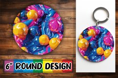 Funky Inflated Puff Sublimation Circle Designs Product Image 1