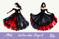 Woman in a Salsa Dress PNG Gothic Smut Dark Romance Clipart Product Image 1
