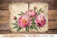 Printable Junk Journal Pages peonies 5 Product Image 1