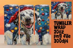 Sublimation Peeking Dog Tumbler Wrap Winter Holiday Art Product Image 1