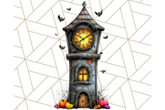 Halloween Buildings Clipart PNG, Haunted Houses Art Product Image 5