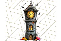 Halloween Buildings Clipart PNG, Haunted Houses Art Product Image 5