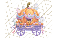 Pastel Halloween Town PNG Clipart, Spooky Shops &amp; Homes Png Product Image 5